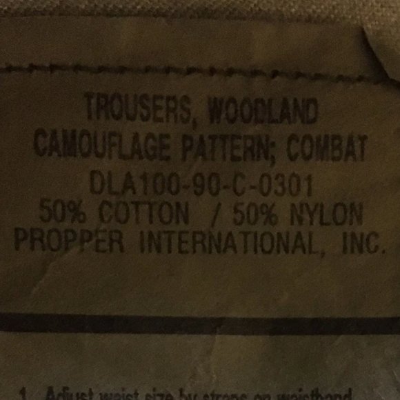 Authentic Army Pants Camouflage Woodland Fatigues Size SM Long Military Combat - Picture 11 of 12